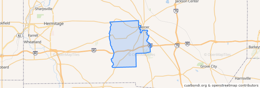 Mapa de ubicacion de East Lackawannock Township.