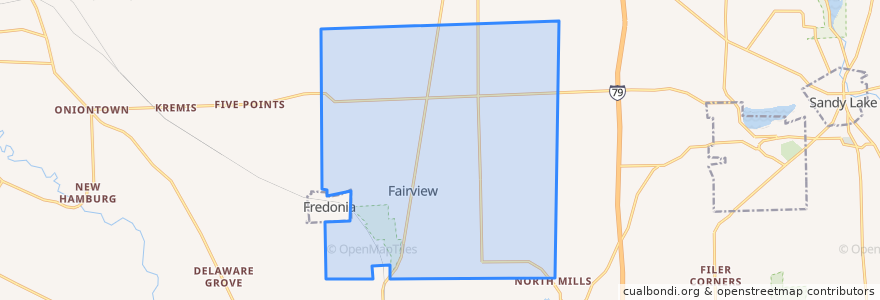 Mapa de ubicacion de Fairview Township.