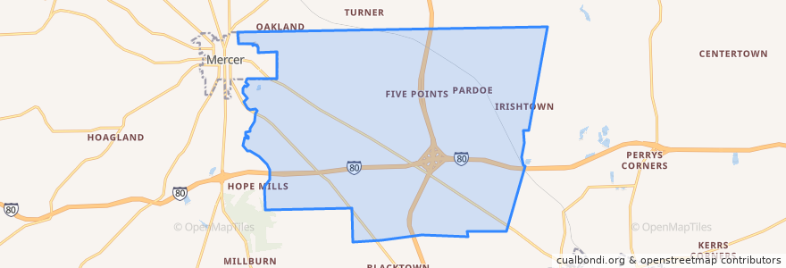 Mapa de ubicacion de Findley Township.