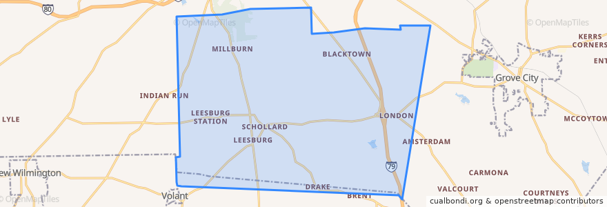 Mapa de ubicacion de Springfield Township.