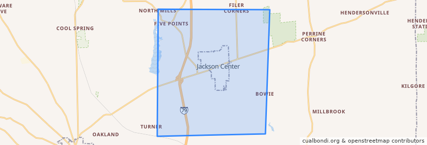 Mapa de ubicacion de Jackson Township.