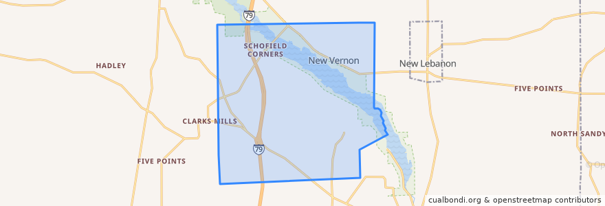 Mapa de ubicacion de New Vernon Township.