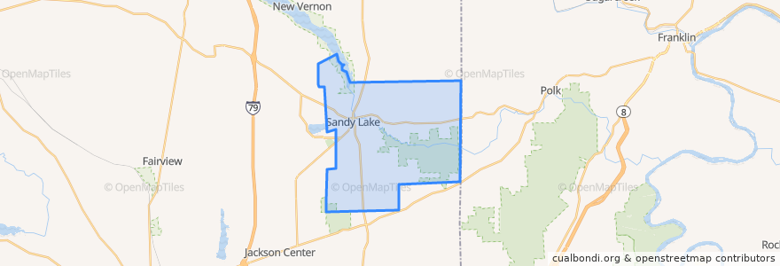Mapa de ubicacion de Sandy Lake Township.