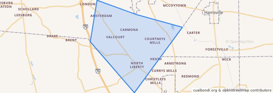 Mapa de ubicacion de Liberty Township.