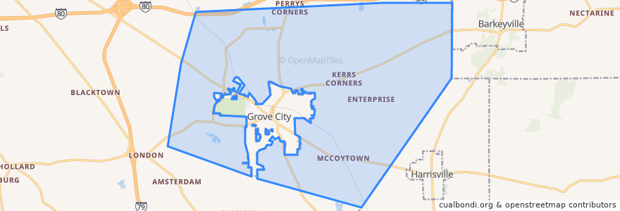 Mapa de ubicacion de Pine Township.
