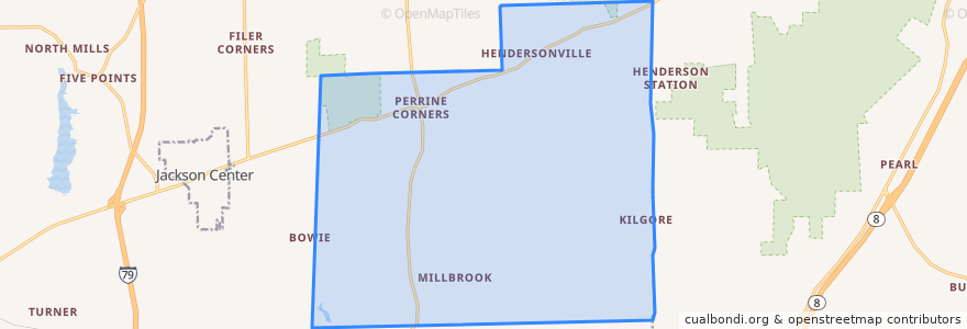 Mapa de ubicacion de Worth Township.