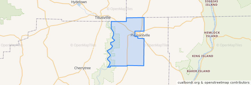 Mapa de ubicacion de Oil Creek Township.