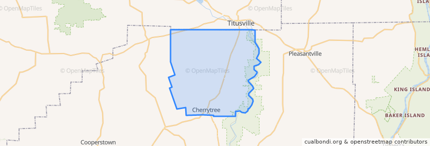 Mapa de ubicacion de Cherrytree Township.