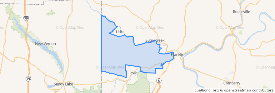 Mapa de ubicacion de Frenchcreek Township.