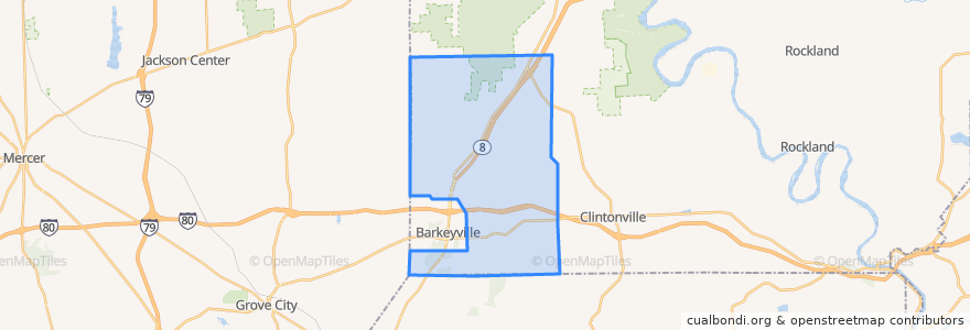 Mapa de ubicacion de Irwin Township.