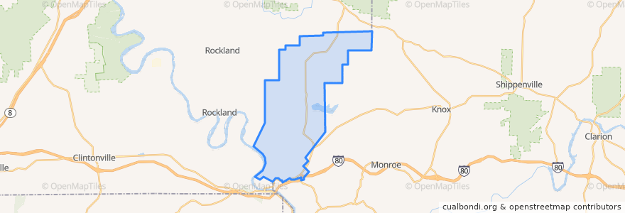 Mapa de ubicacion de Richland Township.