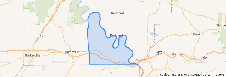Mapa de ubicacion de Scrubgrass Township.