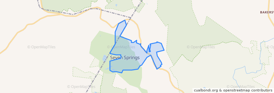 Mapa de ubicacion de Seven Springs.