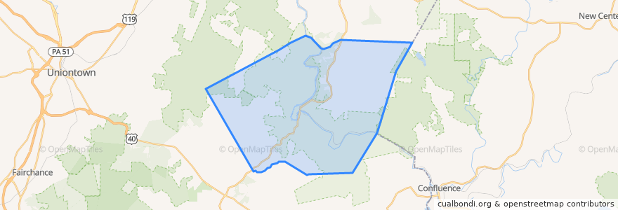 Mapa de ubicacion de Stewart Township.