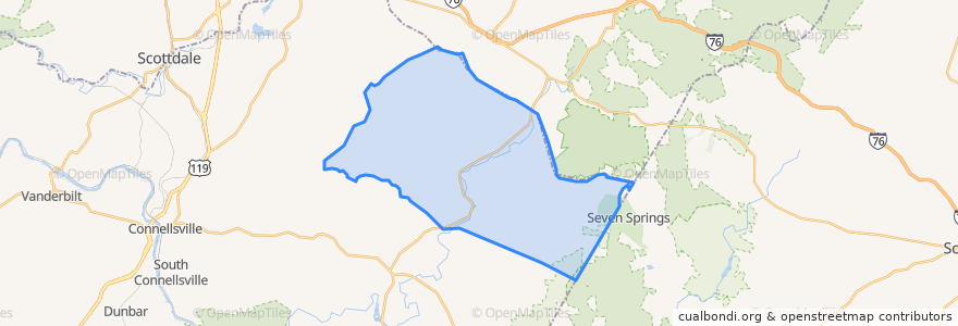 Mapa de ubicacion de Saltlick Township.