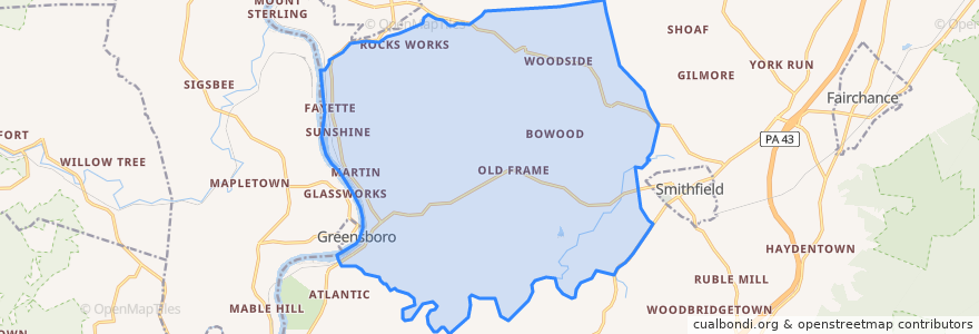 Mapa de ubicacion de Nicholson Township.