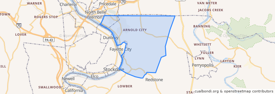 Mapa de ubicacion de Washington Township.