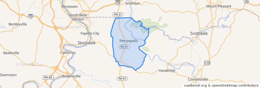 Mapa de ubicacion de Perry Township.