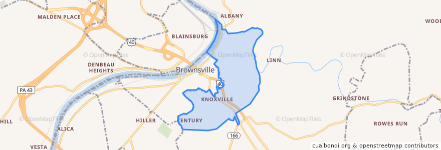 Mapa de ubicacion de Brownsville Township.
