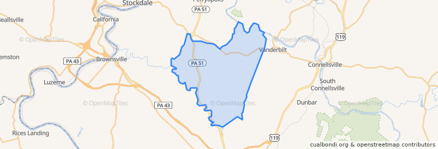 Mapa de ubicacion de Franklin Township.