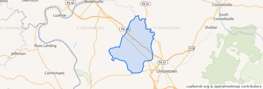 Mapa de ubicacion de Menallen Township.