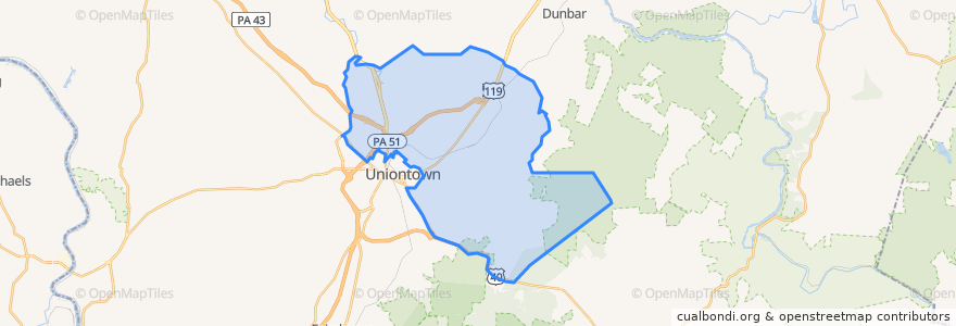 Mapa de ubicacion de North Union Township.