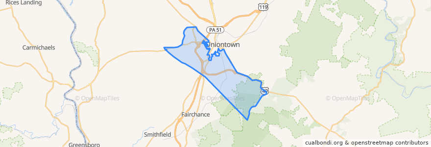 Mapa de ubicacion de South Union Township.