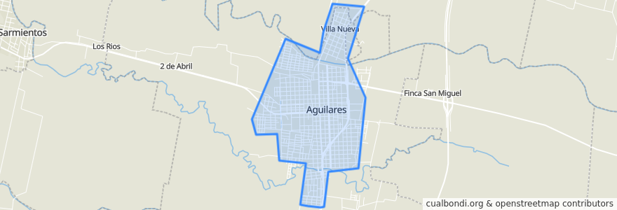 Mapa de ubicacion de Aguilares.