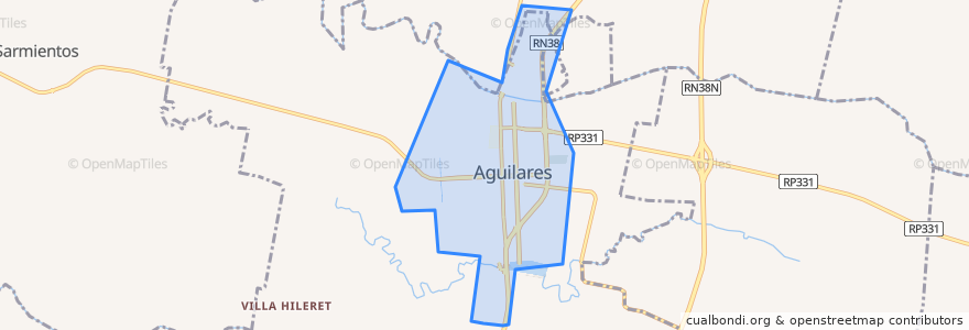 Mapa de ubicacion de Aguilares.