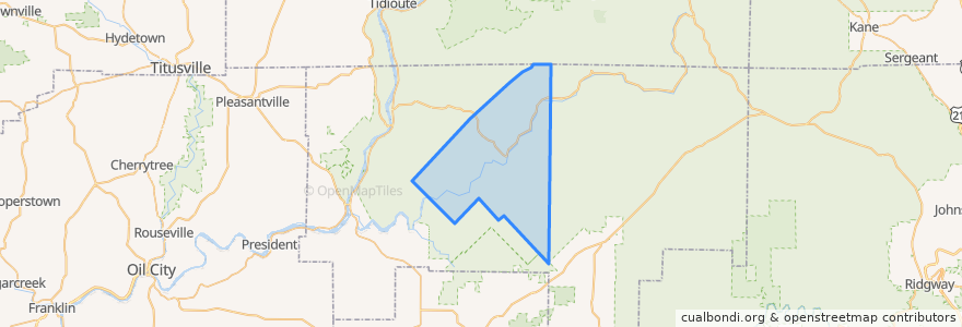 Mapa de ubicacion de Kingsley Township.