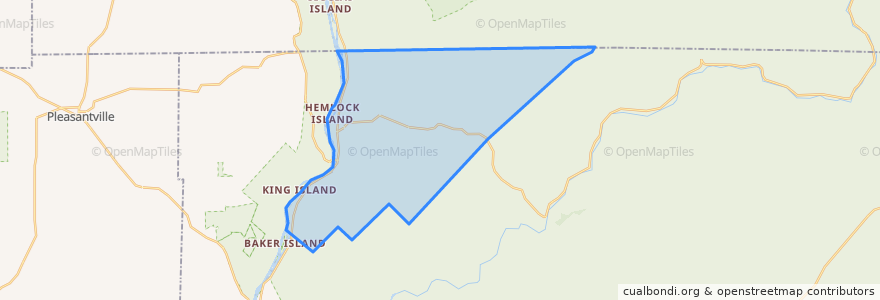 Mapa de ubicacion de Hickory Township.