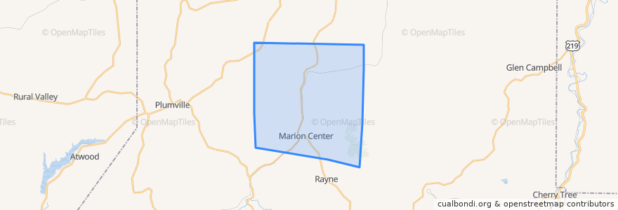 Mapa de ubicacion de East Mahoning Township.