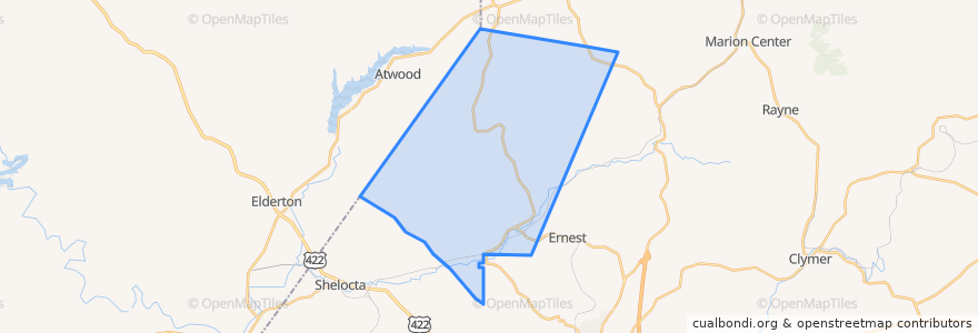 Mapa de ubicacion de Washington Township.