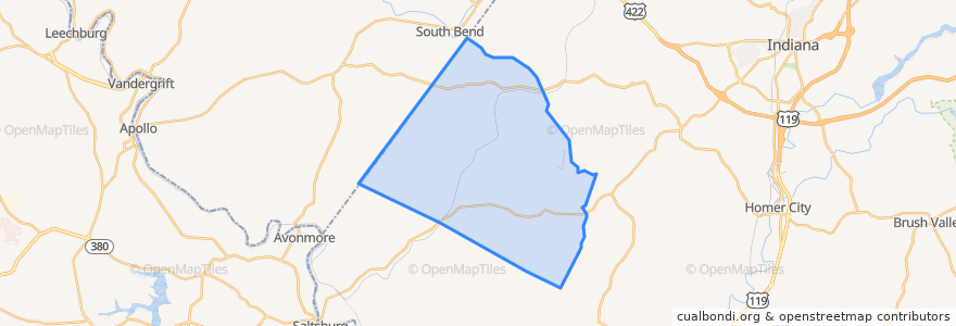 Mapa de ubicacion de Young Township.