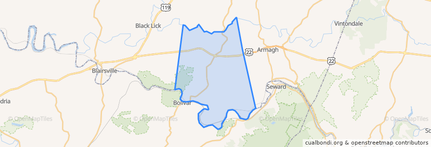 Mapa de ubicacion de West Wheatfield Township.