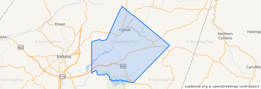 Mapa de ubicacion de Cherryhill Township.