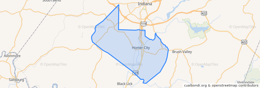 Mapa de ubicacion de Center Township.