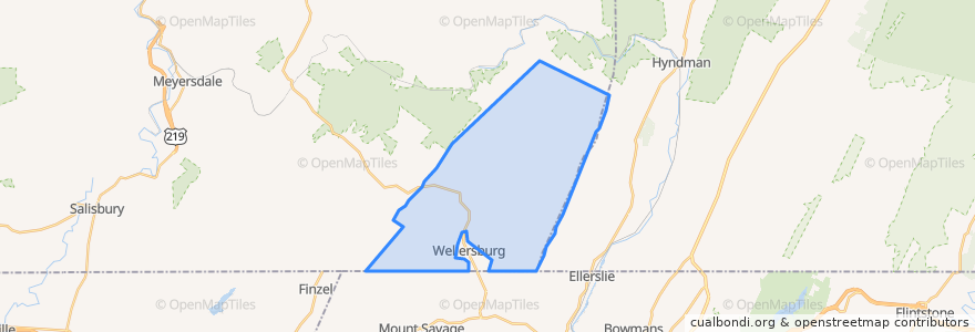 Mapa de ubicacion de Southampton Township.