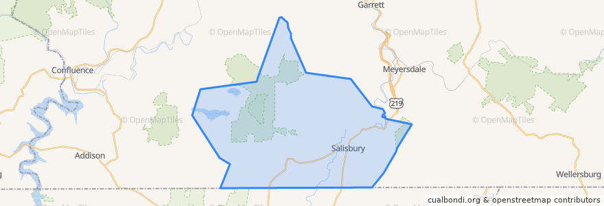 Mapa de ubicacion de Elk Lick Township.