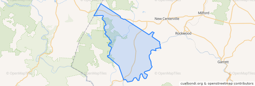 Mapa de ubicacion de Upper Turkeyfoot Township.