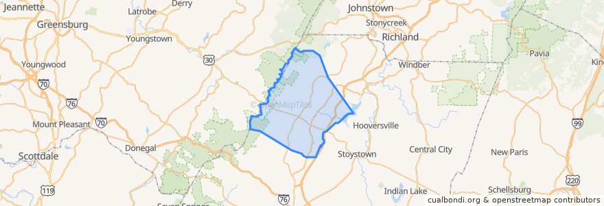 Mapa de ubicacion de Jenner Township.