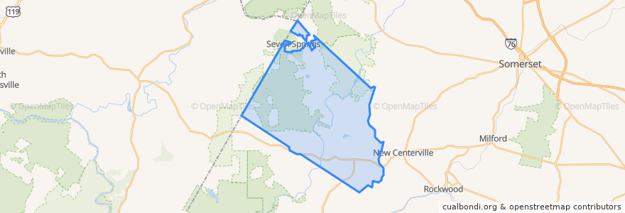 Mapa de ubicacion de Middlecreek Township.