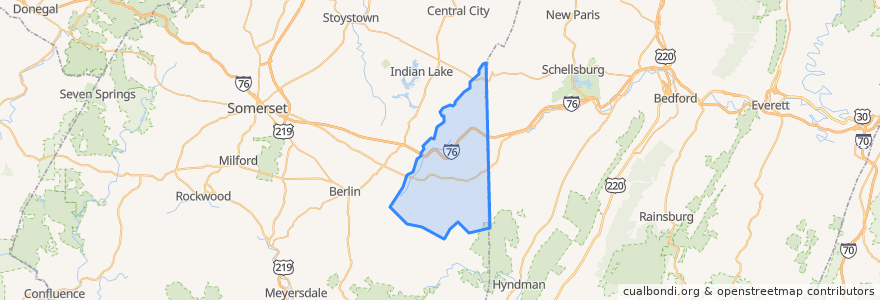 Mapa de ubicacion de Allegheny Township.