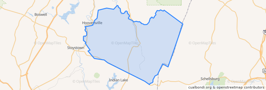 Mapa de ubicacion de Shade Township.