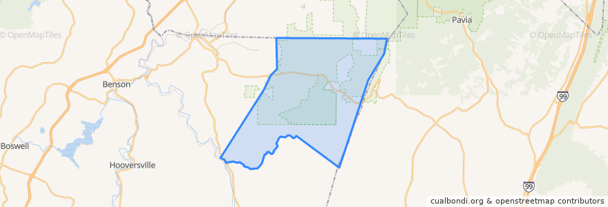 Mapa de ubicacion de Ogle Township.