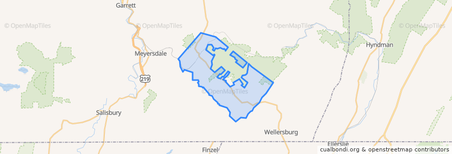 Mapa de ubicacion de Larimer Township.