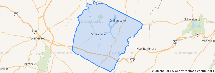 Mapa de ubicacion de Stonycreek Township.