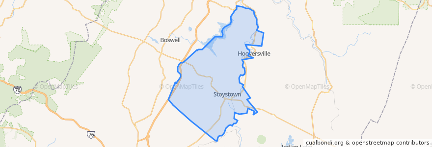 Mapa de ubicacion de Quemahoning Township.