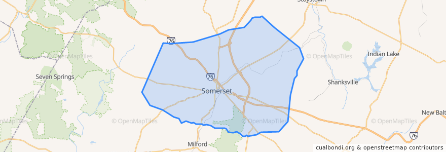 Mapa de ubicacion de Somerset Township.