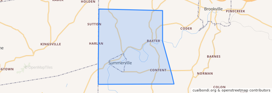 Mapa de ubicacion de Clover Township.